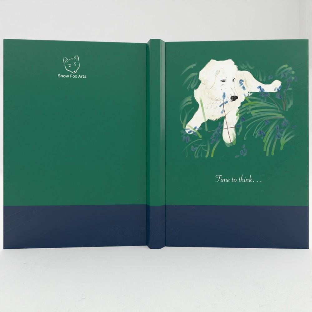 Golden Retriever Journal: Time to think (A5, ruled paper)