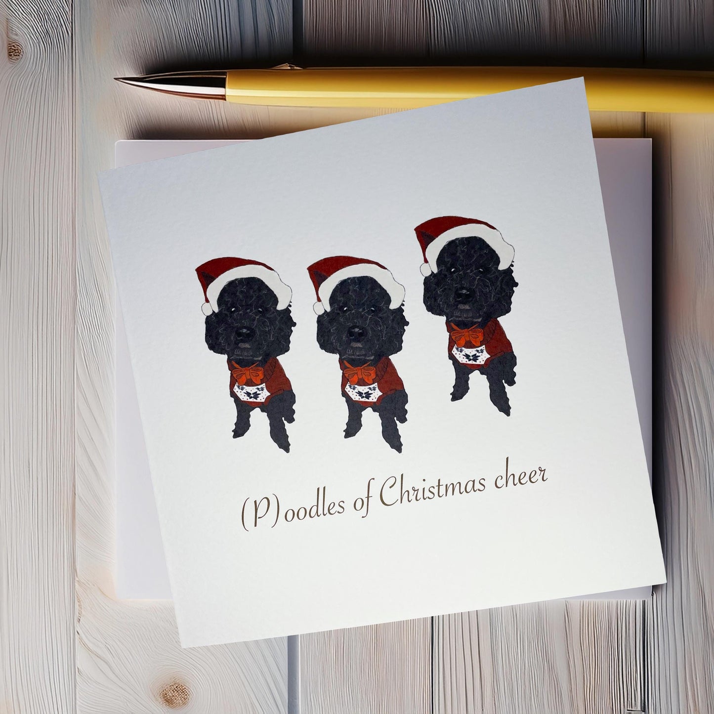 Poodle Christmas cards