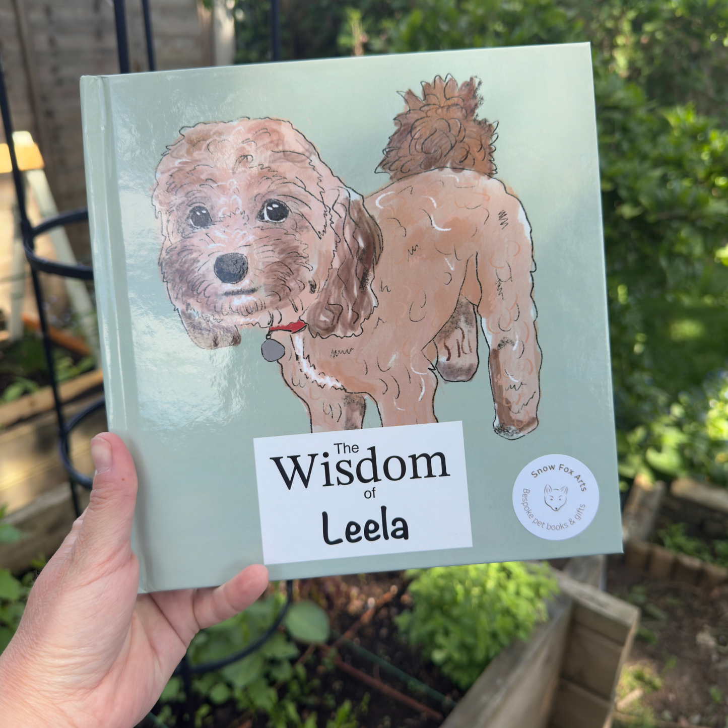 Custom Pet Wisdom Book Front Cover Snow Fox Arts