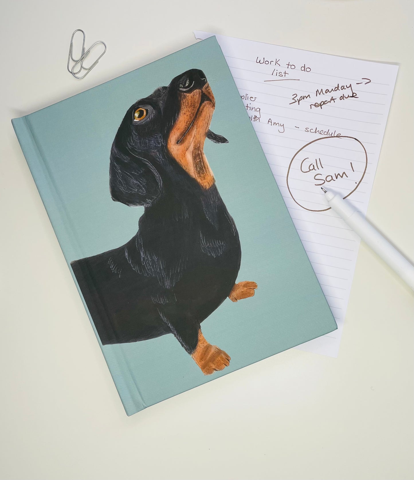 Dachshund Journal | Dusty Blue | Hardback |A5