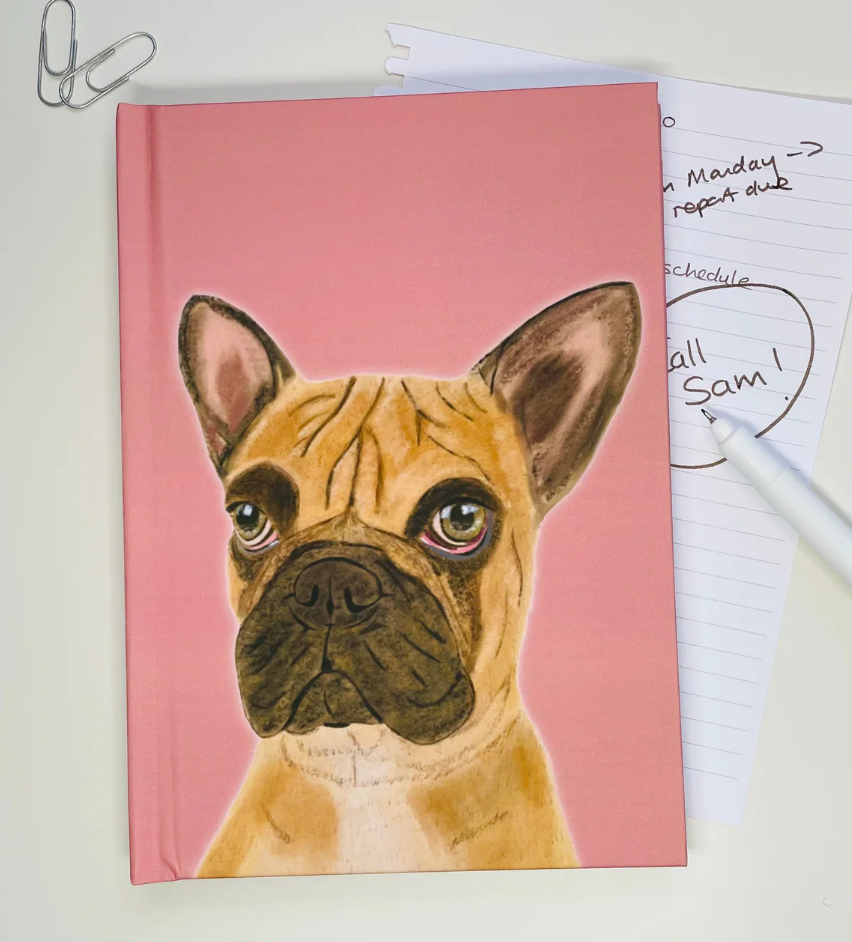Custom Hand-drawn Pet Portait Journal | Hardback