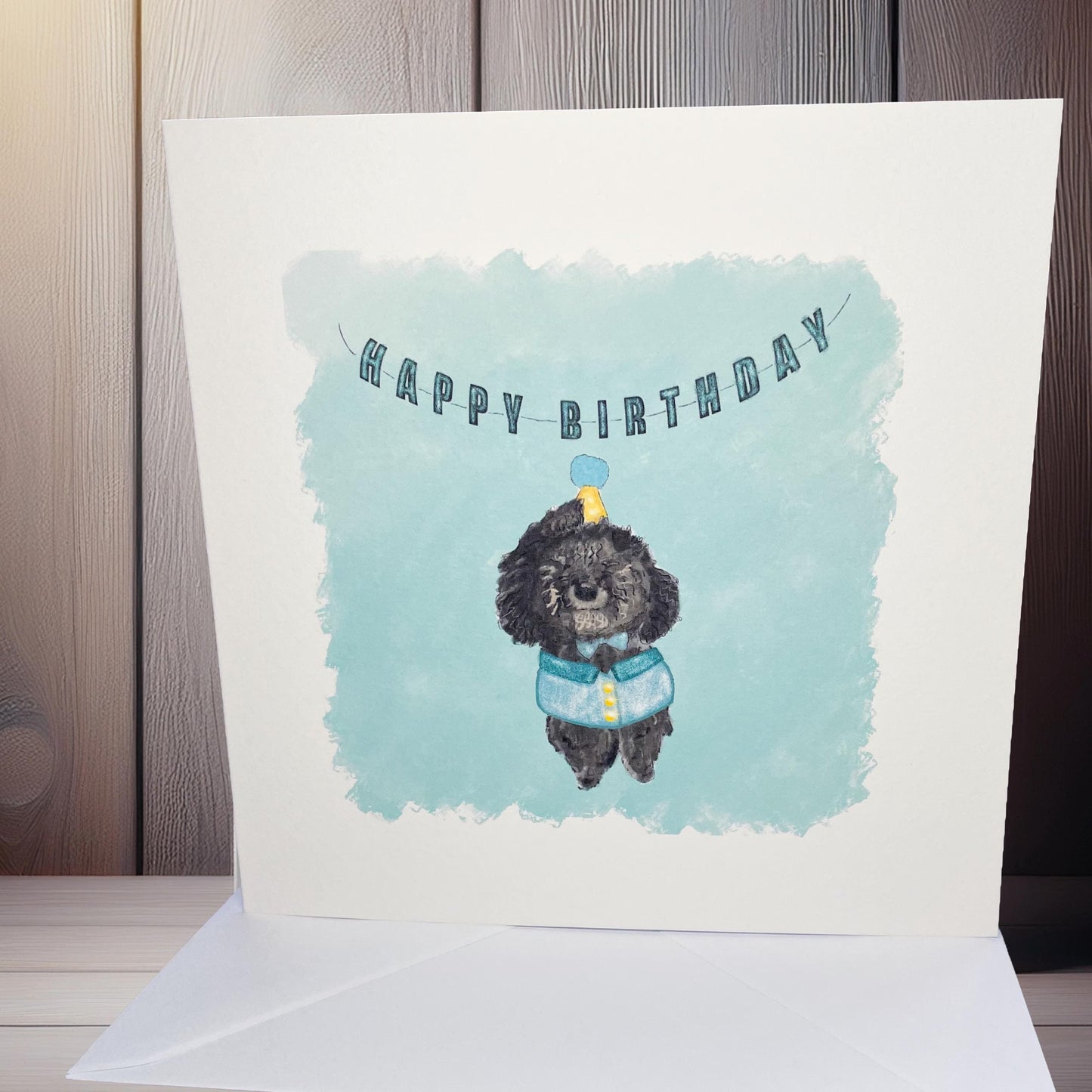 Poodle celebration card: Happy Birthday