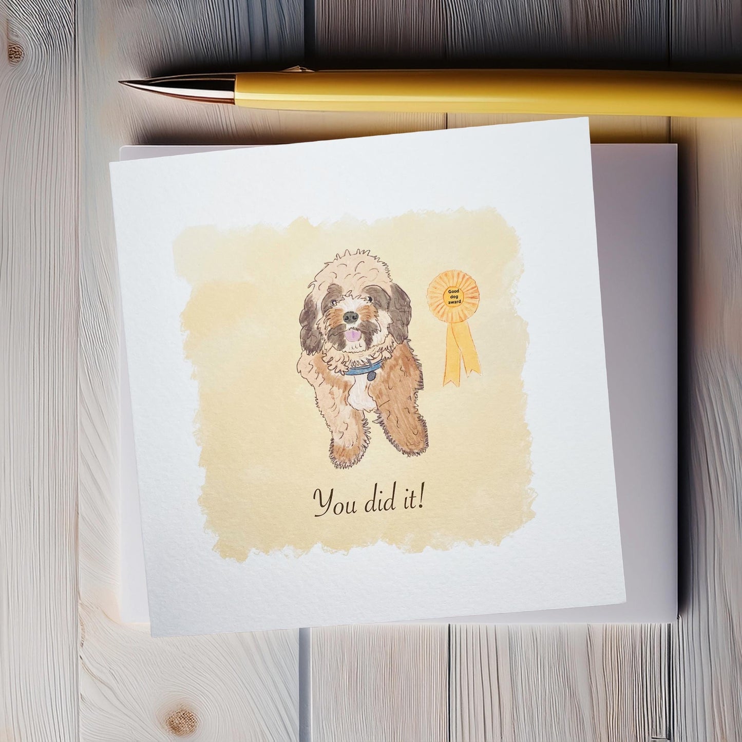 Cavapoo celebration card: You did it!