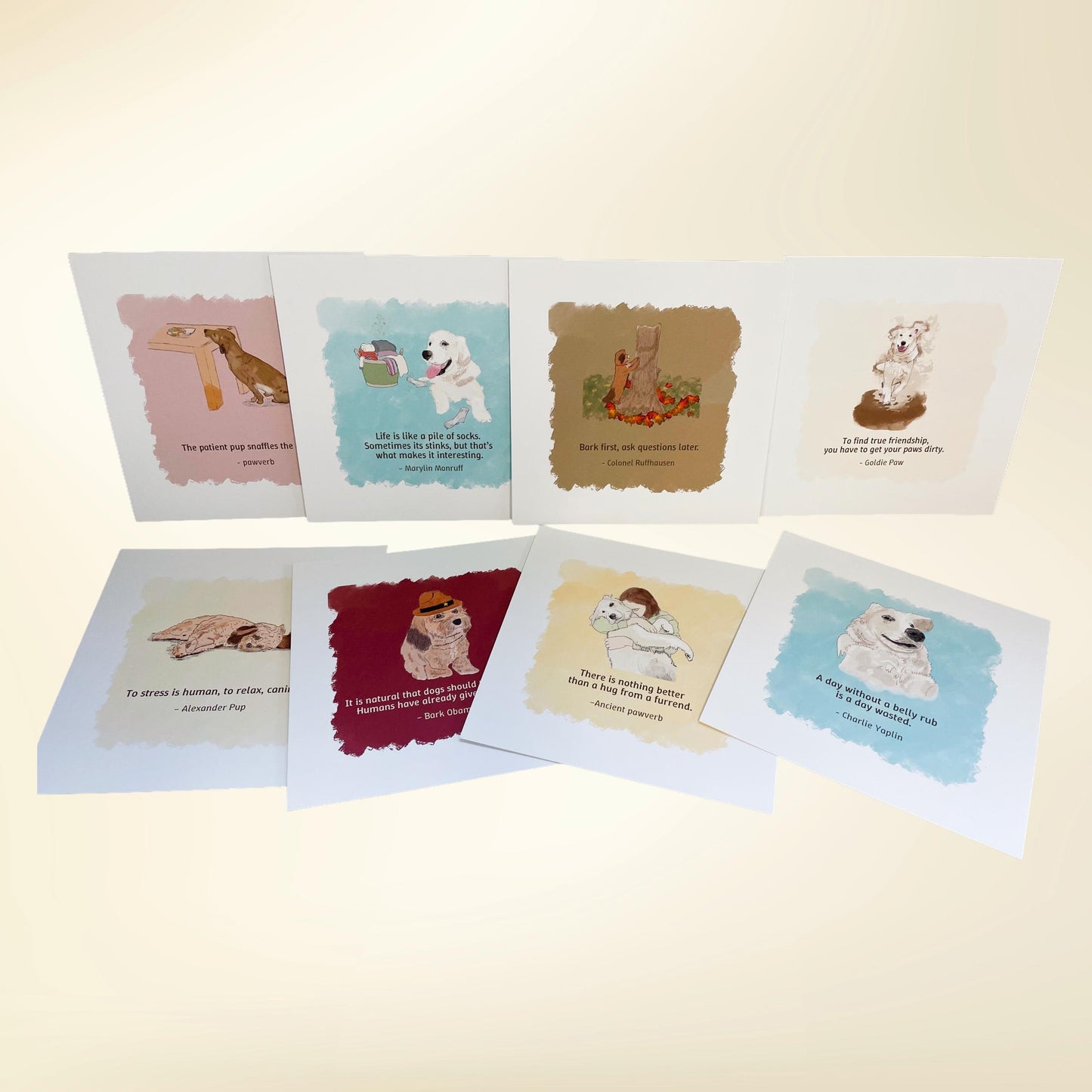 Dog wisdoms square postcards (148x148cm)