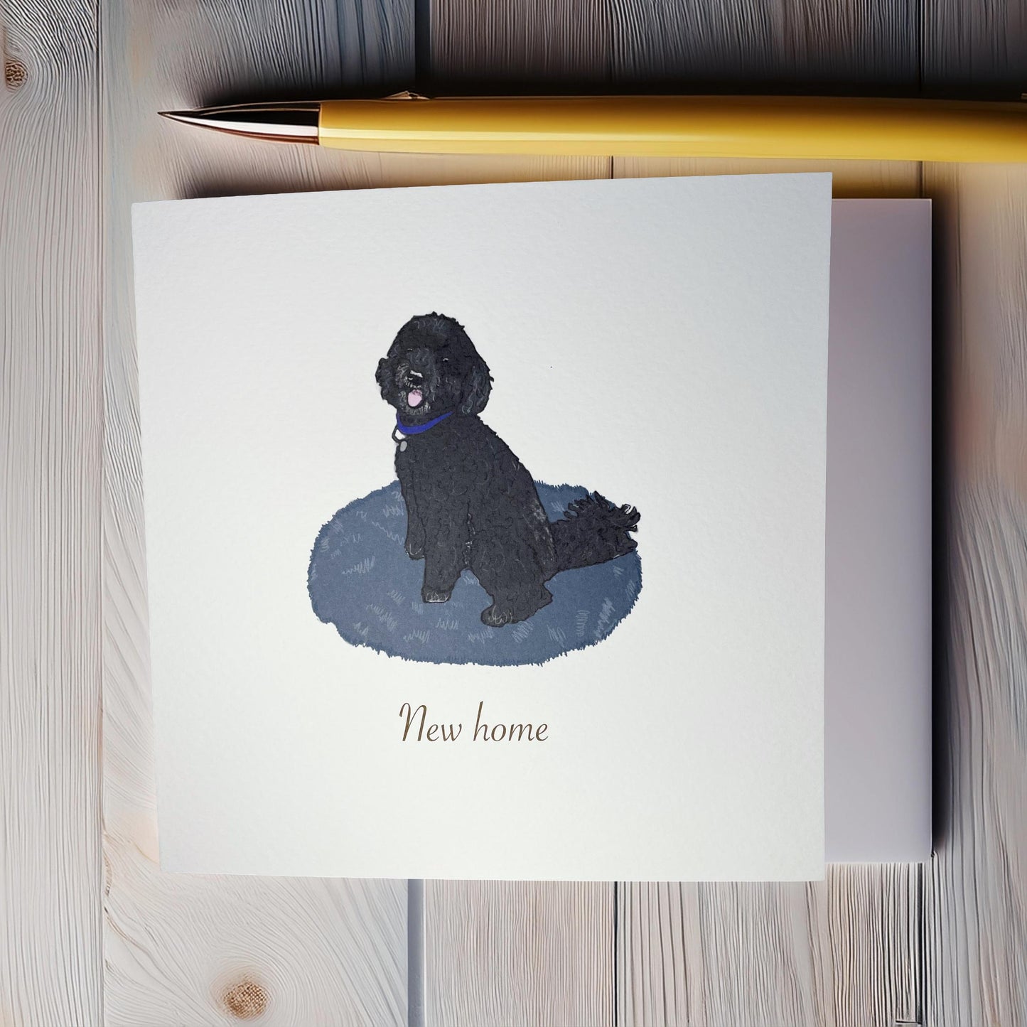 Poodle celebration card: New home