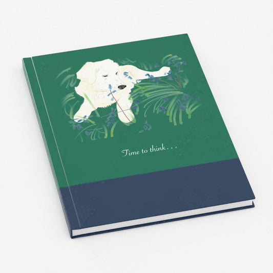 Golden Retriever Journal: Time to think (A5, ruled paper)