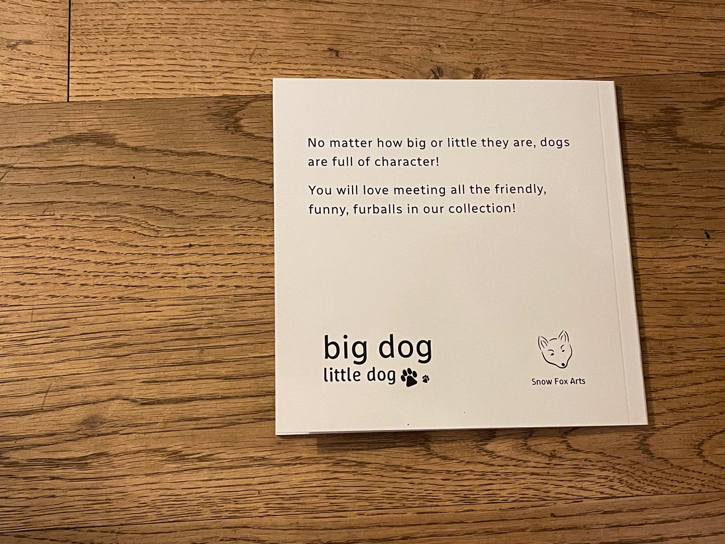 A Little Book About A Border Collie Back Cover | Snow Fox Arts