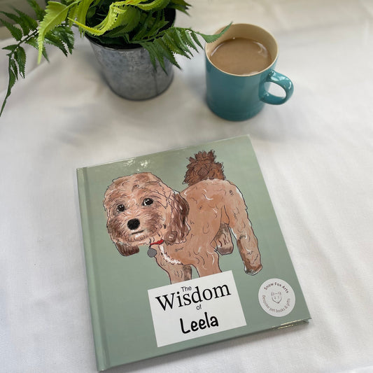 Custom Pet Wisdom Book Example Green FRONT | Snow Fox Arts