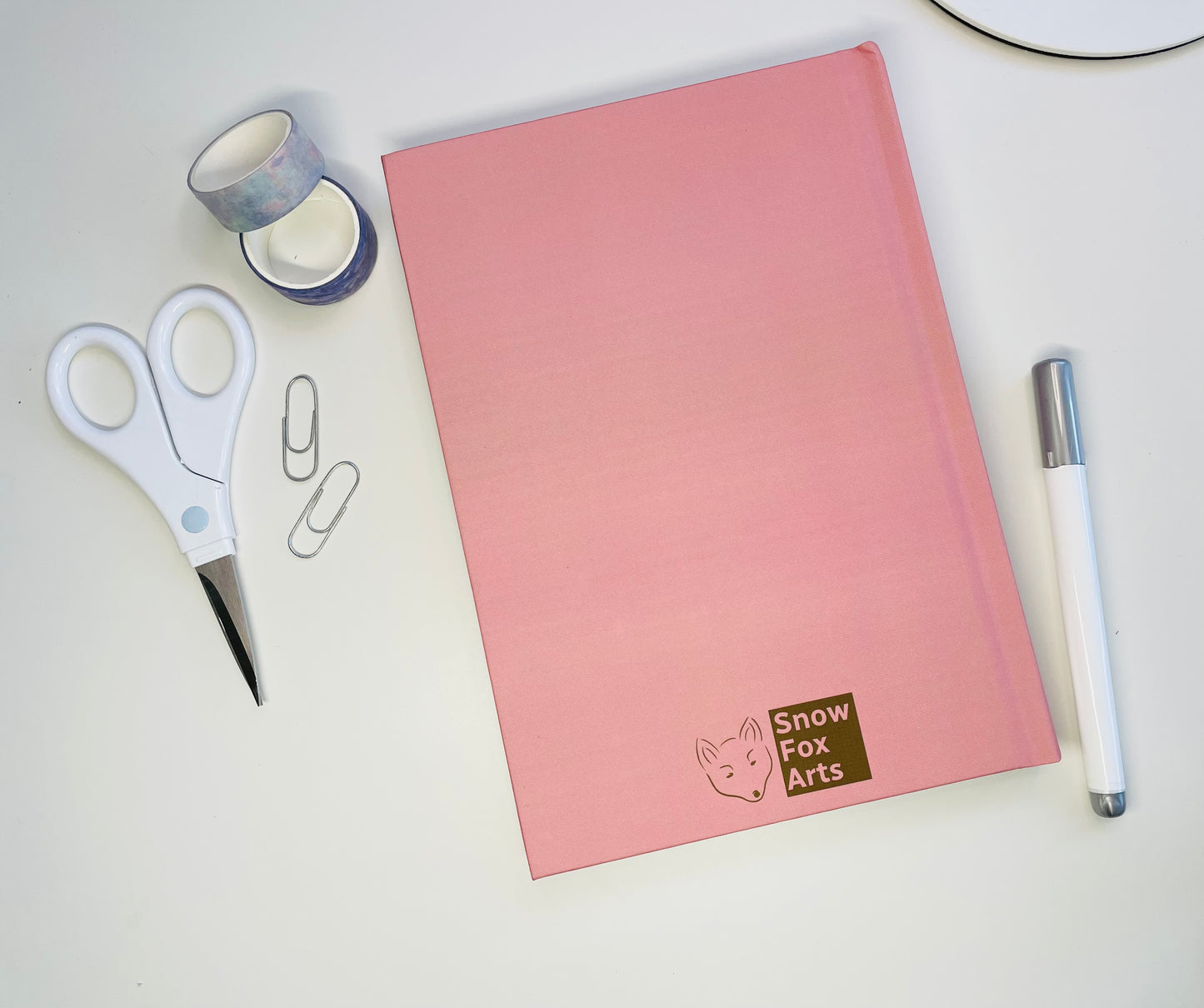 Reverse of Hardback French Bulldog Journal A5 Pink by Snow Fox Arts