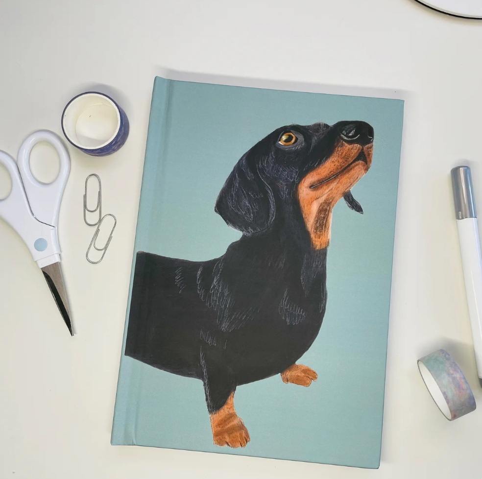 Custom Hand-drawn Pet Portait Journal | Hardback