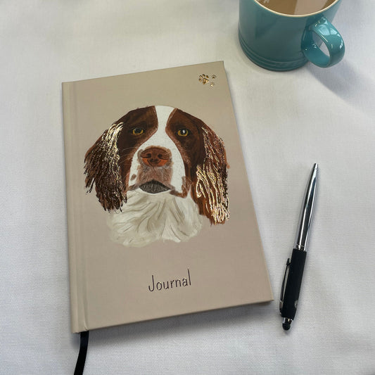 Spaniel Journal with Copper Foil Detail | Hardback | A5 | Snow Fox Arts
