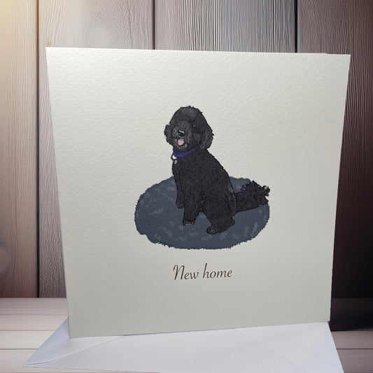 Poodle celebration card: New home