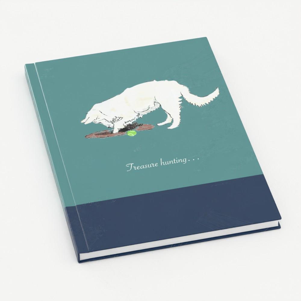 Golden Retriever Journal: Treasure Hunting (A5, plain paper)
