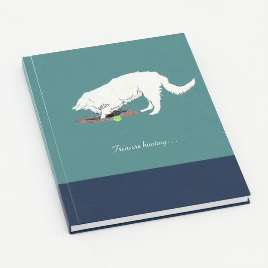 Golden Retriever Journal: Treasure Hunting (A5, plain paper)
