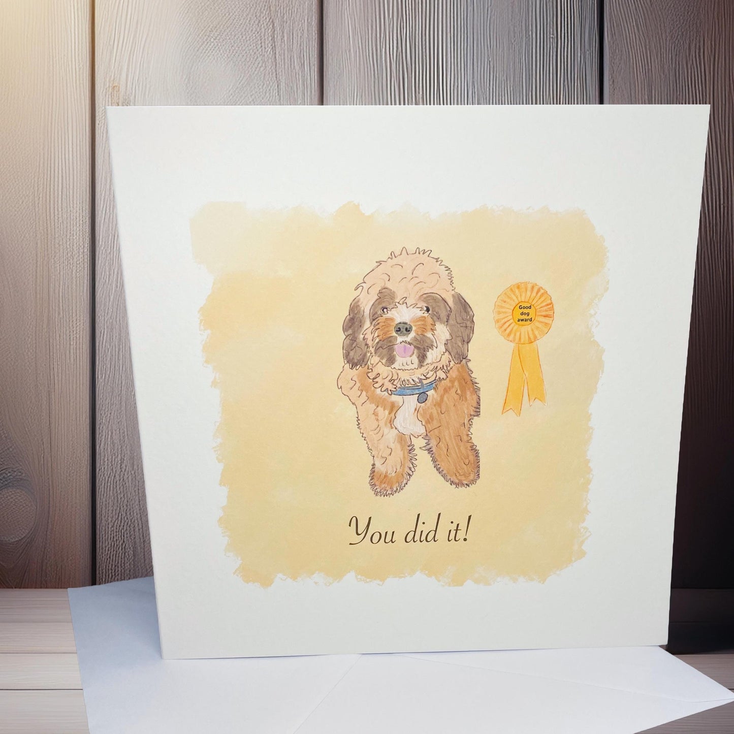 Cavapoo celebration card: You did it!