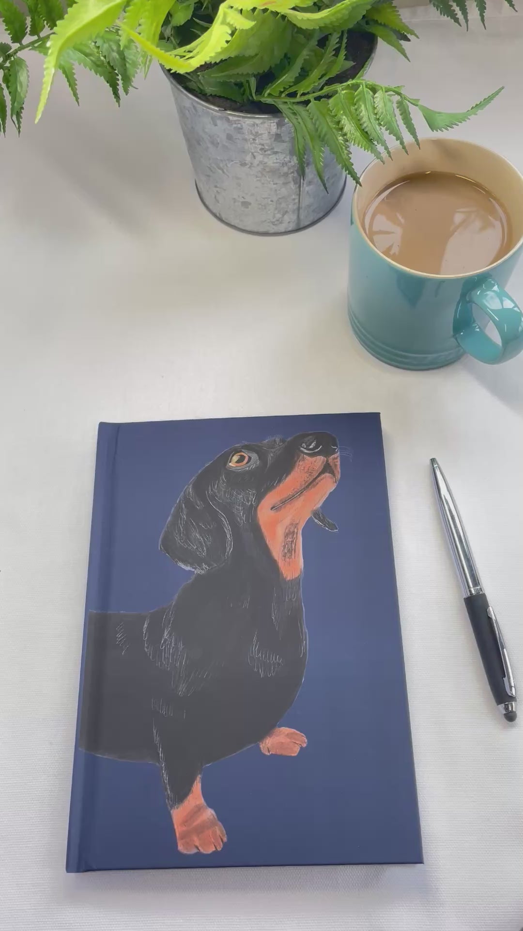 Video of Dachshund Journal Hardback A5 Deep Blue by Snow Fox Arts