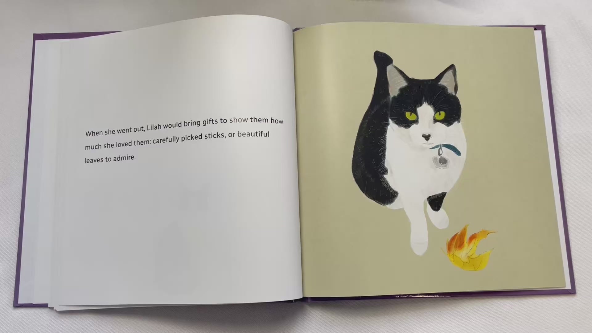 Example Text and Images Custom Pet Memory Book | Snow Fox Arts