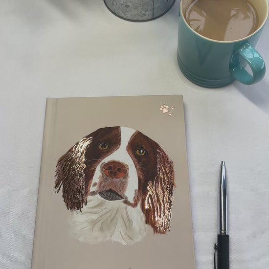 Spaniel Journal with Copper Foil Detail | Hardback | A5 | Snow Fox Arts