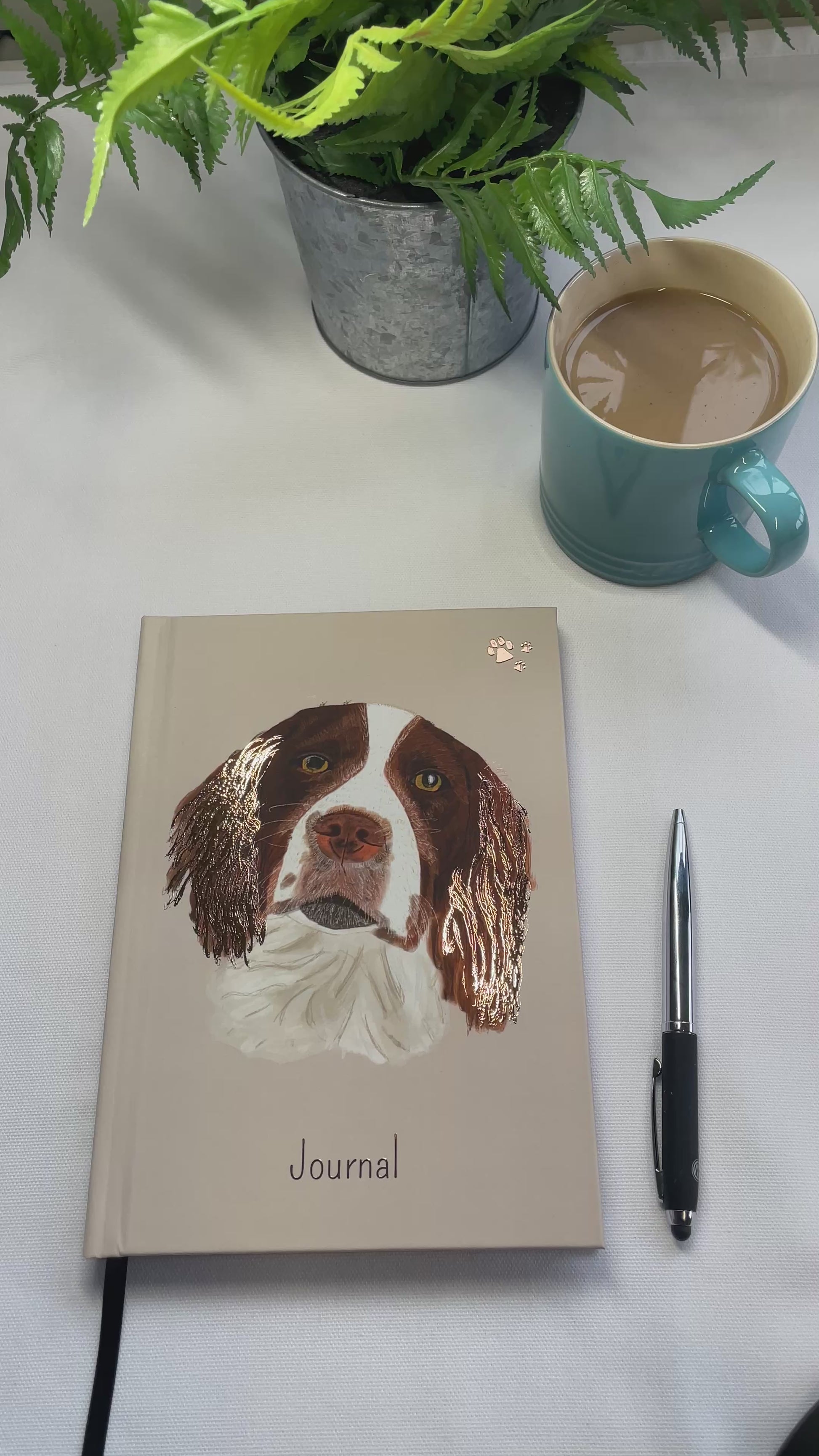Spaniel Journal with Copper Foil Detail | Hardback | A5 | Snow Fox Arts