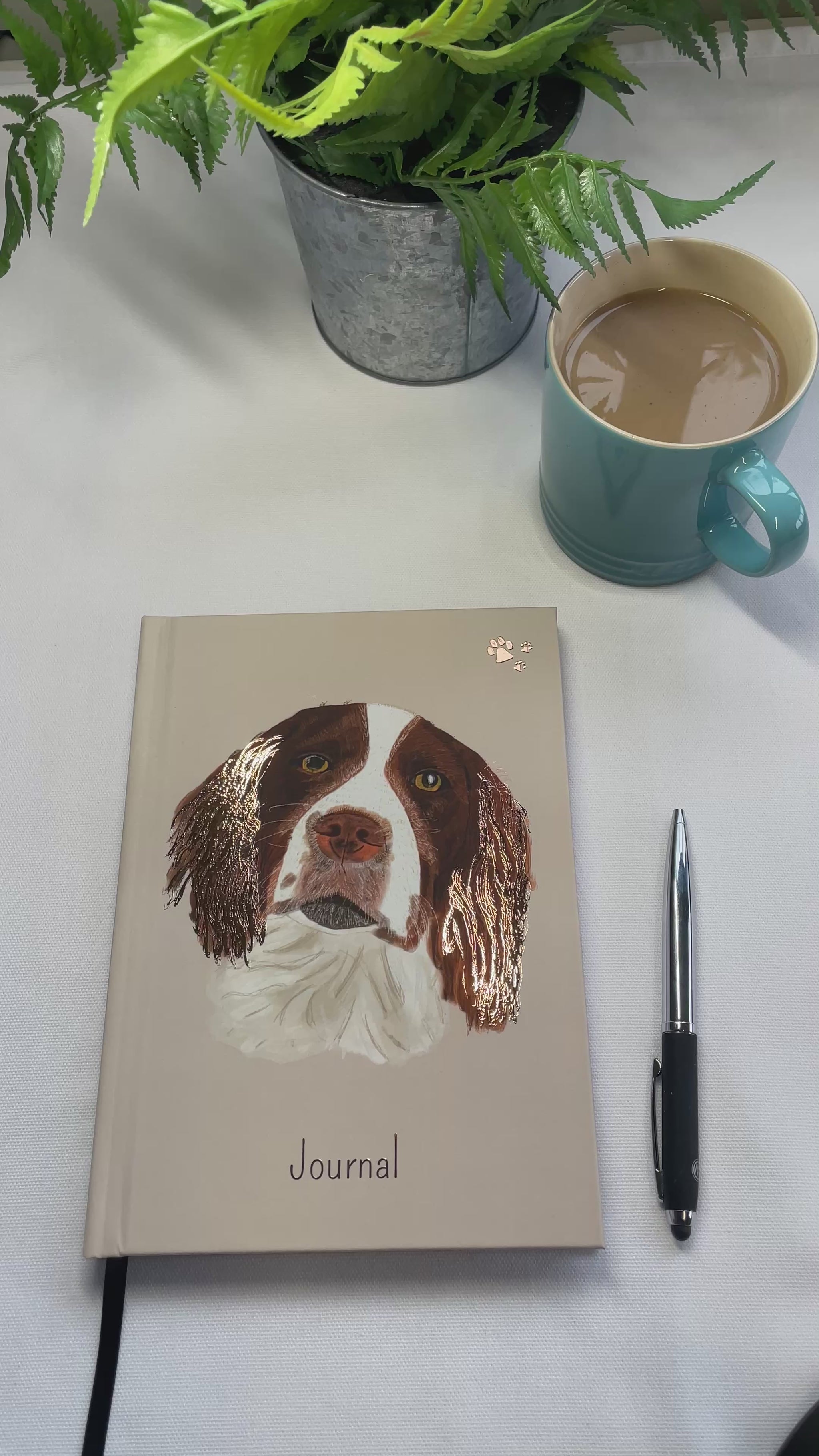 Spaniel Journal with Copper Foil Detail | Hardback | A5 | Snow Fox Arts